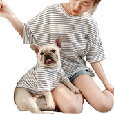 Matching Dog and Owner Clothes,Striped Dog Shirts for Small Medium Large Dogs Cats,Mama and Pet Shirts are Sold Separately?White,Owner-S